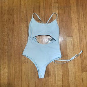Gymshark XS Cut Out Swimsuit Ice Blue